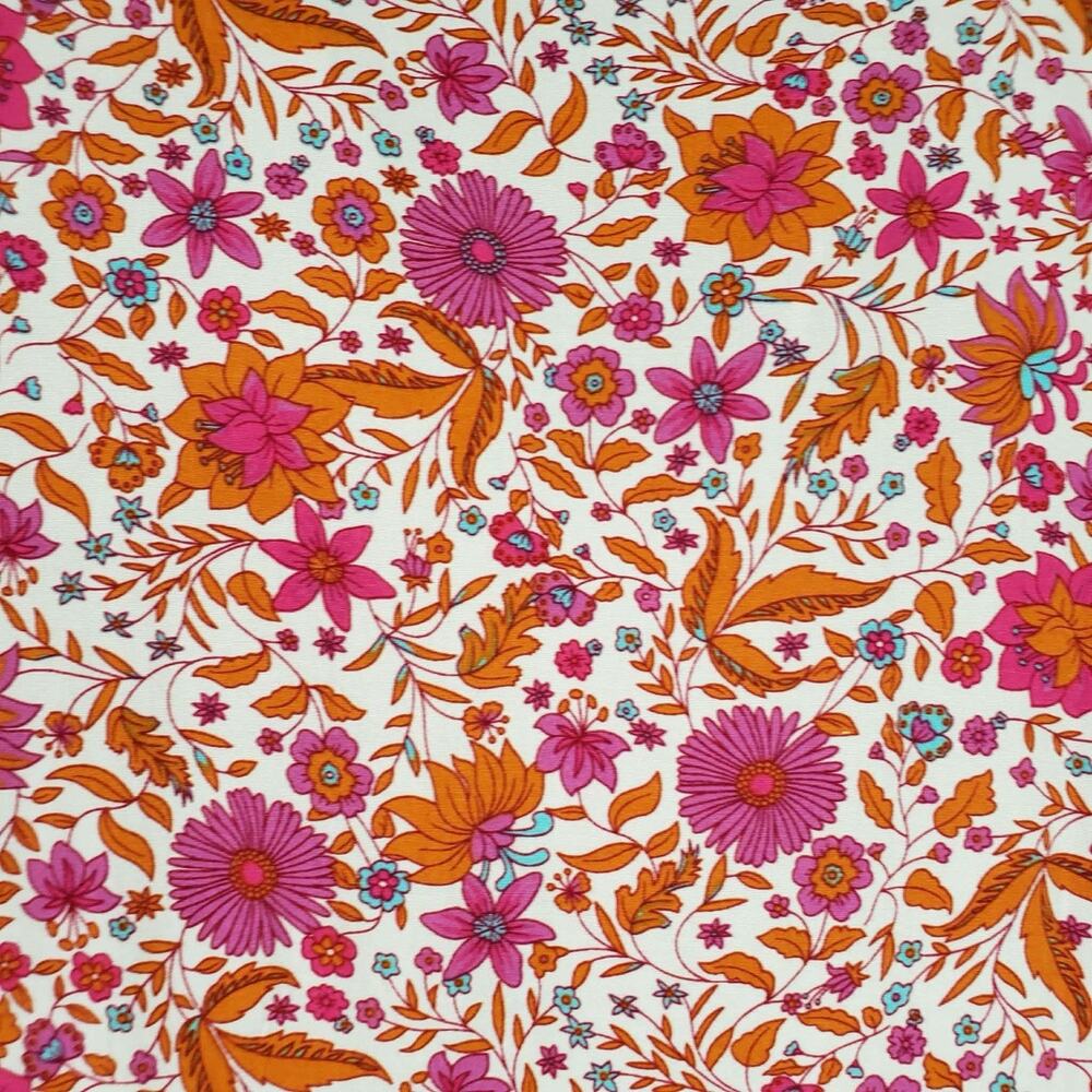 Natural Life Becca Short Dress Red Pink Floral Border Women’s Size Large L - Picture 8 of 12